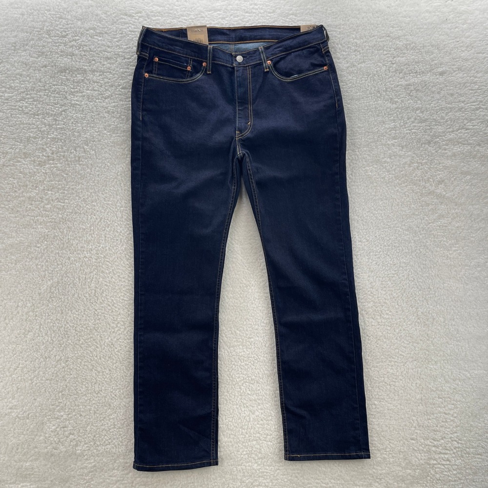 Levis Jeans Mens 36x32 Blue 514 Straight Fit Medium Wash Denim Grunge Cowboy